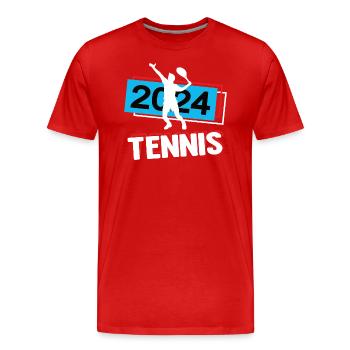 Tennis 2024 Tennisspiel Tennisspieler Turnier - Männer Premium Bio T-Shirt - Rot - Vorne - Damien (186cm)