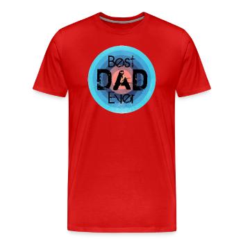 BEST DAD EVER - BESTER PAPA - VATERTAGSGESCHENK - Männer Premium Bio T-Shirt - Rot - Vorne - Damien (186cm)