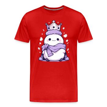 Süßer Weihnachts Schneemann - Festtags-Design - Männer Premium Bio T-Shirt - Rot - Vorne - Damien (186cm)
