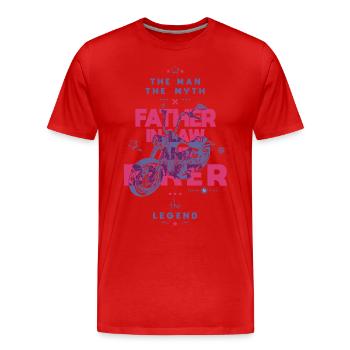 Schwiegervater und Biker der Mythos die Legende - Männer Premium Bio T-Shirt - Rot - Vorne - Damien (186cm)