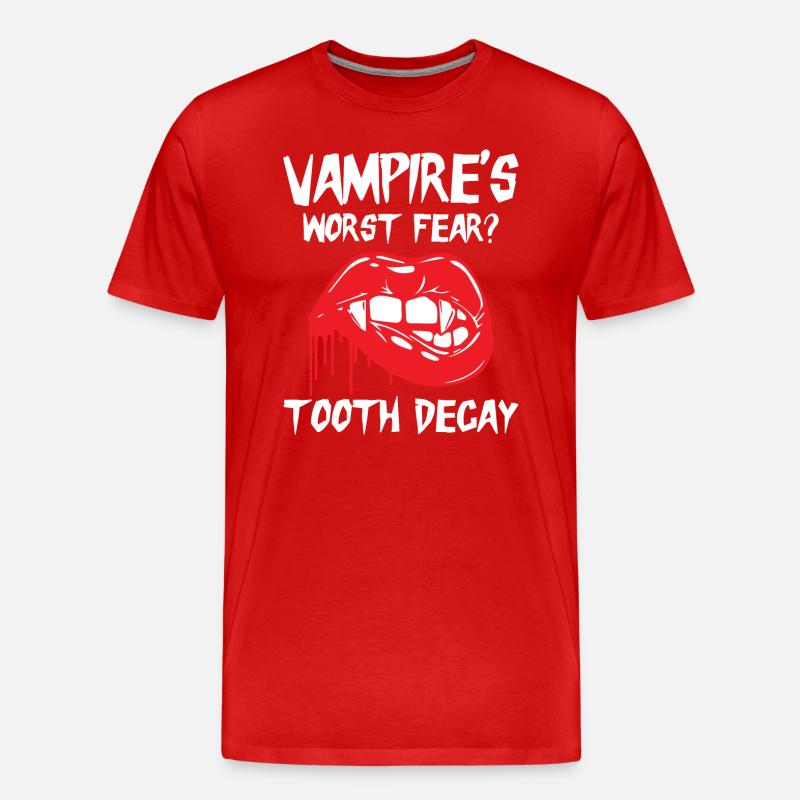 Dental Vampire Joke Dentist - Männer Premium Bio T-Shirt - Rot