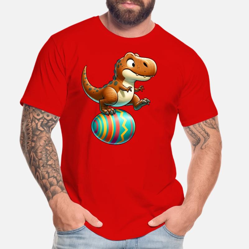 Dancing T-Rex, Easter Eggshell Fun Men's Premium Organic T-Shirt