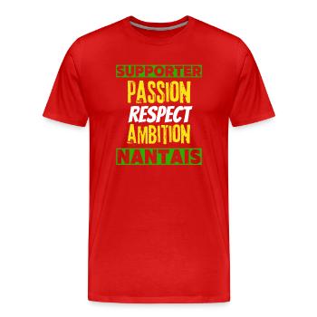 Nantes football supporter Nantais fier foot fan - T-shirt bio Premium Homme - rouge - Devant - Damien (186cm)