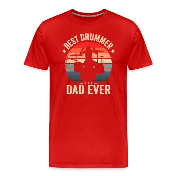 Bester Schlagzeuger Papa Vatertag - Männer Premium Bio T-Shirt - Rot - Vorne - Damien (186cm)