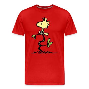 Peanuts Woodstock - Männer Premium Bio T-Shirt - Rot - Vorne - Damien (186cm)