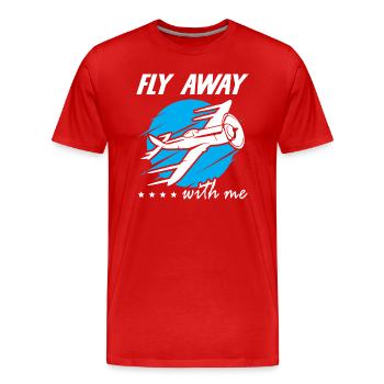 Fly Away With Me - Men's Premium Organic T-Shirt - red - Front - Damien (186cm)