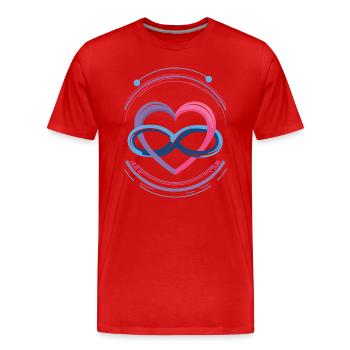 Polyamorie-Symbol in Bi-Farben - Männer Premium Bio T-Shirt - Rot - Vorne - Damien (186cm)