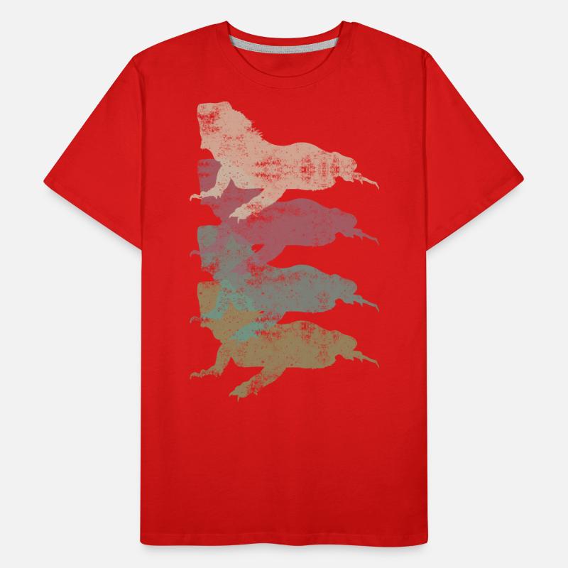 Retro Eidechse Echse Männer Premium Bio T-Shirt