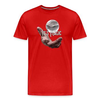 Main avec ballon, magie, magie - T-shirt bio Premium Homme - rouge - Devant - Damien (186cm)
