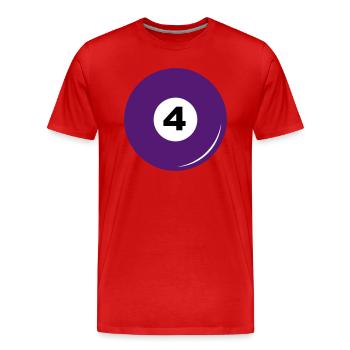 Billard Kugel Nummer 4 - Männer Premium Bio T-Shirt - Rot - Vorne - Damien (186cm)