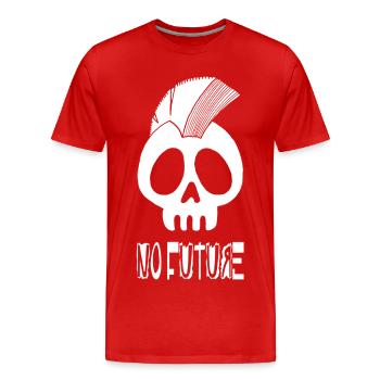 White punk skull - Men's Premium Organic T-Shirt - red - Front - Damien (186cm)