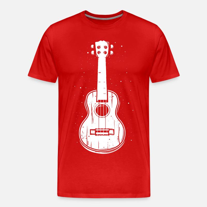 Ukulele Zeichnung - Männer Premium Bio T-Shirt - Rot
