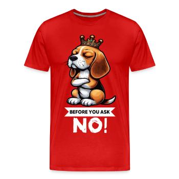 Avant de demander Beagle Beagle Propriétaire de Beagle Beagle Holder - T-shirt bio Premium Homme - rouge - Devant - Damien (186cm)