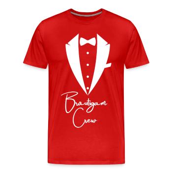 Équipe de mariés pour la fête de garçon - T-shirt bio Premium Homme - rouge - Devant - Damien (186cm)
