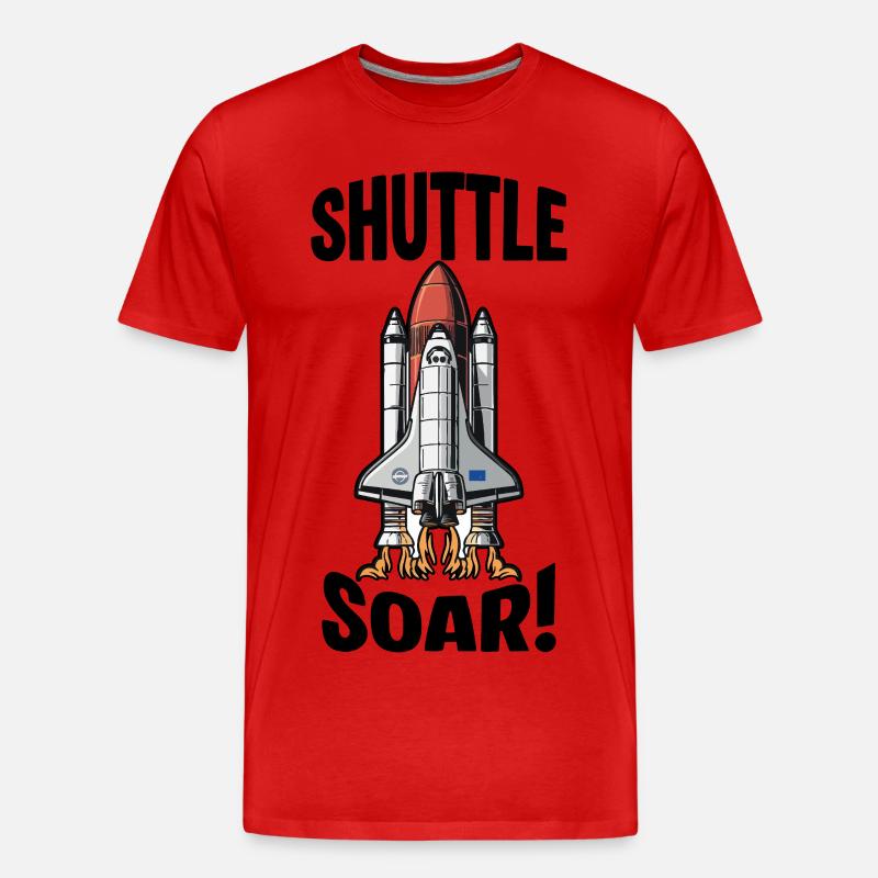 Start des Space Shuttle Soar - Männer Premium Bio T-Shirt - Rot