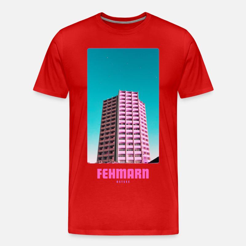 Fehmarn _ Ostsee  - Männer Premium Bio T-Shirt - Rot
