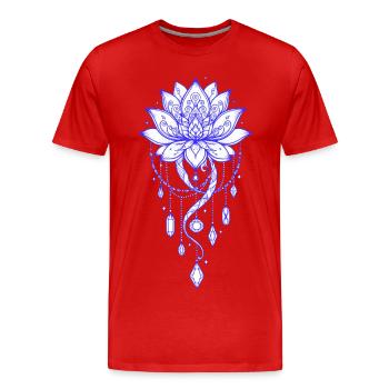 Spiritualität Heilige Geometrie Lotusblume Zen - Männer Premium Bio T-Shirt - Rot - Vorne - Damien (186cm)