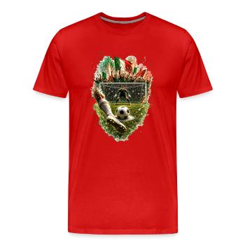 Célébration du but italienne – conception de feux d’artifice - T-shirt bio Premium Homme - rouge - Devant - Damien (186cm)