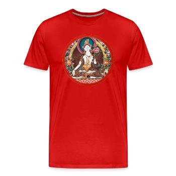Weisse Tara - Männer Premium Bio T-Shirt - Rot - Vorne - Damien (186cm)