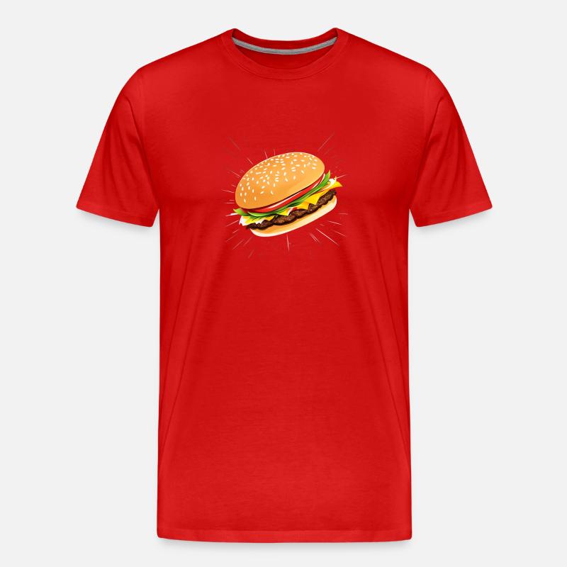 Cheeseburger - Männer Premium Bio T-Shirt - Rot