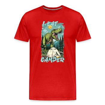 Dino Trex I Eat Camper - Camping Holidays - Men's Premium Organic T-Shirt - red - Front - Damien (186cm)