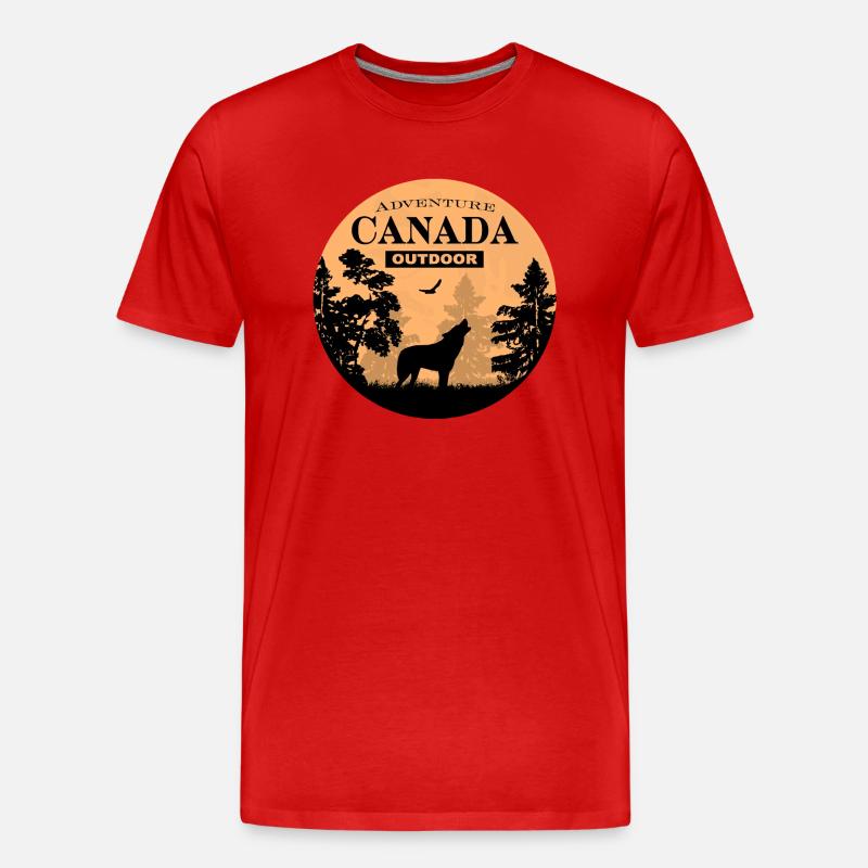 Canada - Wolf - Männer Premium Bio T-Shirt - Rot
