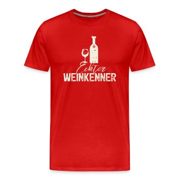 Echter Weinkenner, Weisswein Wein - Männer Premium Bio T-Shirt - Rot - Vorne - Damien (186cm)