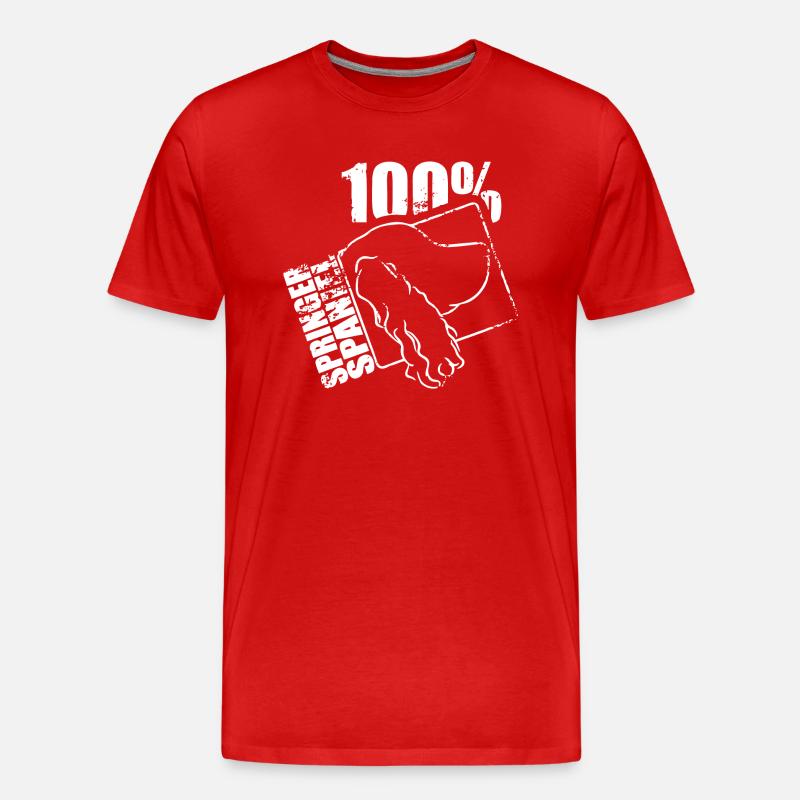 SPRINGER SPANIEL 100 - Männer Premium Bio T-Shirt - Rot