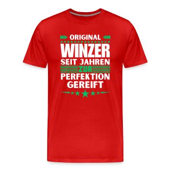 Winemakers matured to perfection - Men's Premium Organic T-Shirt - red - Front - Damien (186cm)