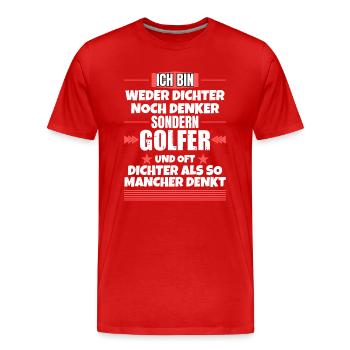 Ni poète ni penseur, mais golfeur - T-shirt bio Premium Homme - rouge - Devant - Damien (186cm)