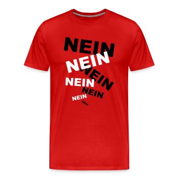 NEIN! - Männer Premium Bio T-Shirt - Rot - Vorne - Damien (186cm)