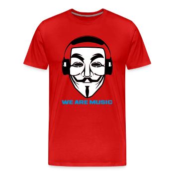 WIR SIND MUSIK - Männer Premium Bio T-Shirt - Rot - Vorne - Damien (186cm)