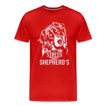 AUSSIE AUSTRALIAN SHEPHERD Sort de chien Wilsigns - T-shirt bio Premium Homme - rouge - Devant - Damien (186cm)