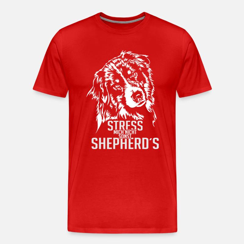 AUSSIE AUSTRALIAN SHEPHERD Hundespruch Wilsigns - Männer Premium Bio T-Shirt - Rot