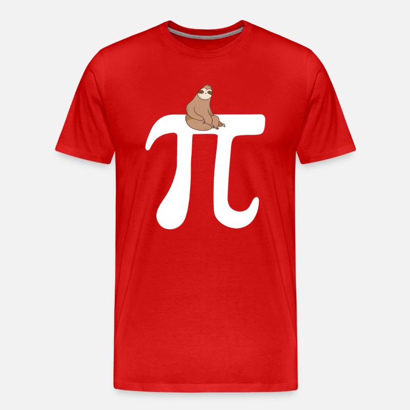 Math Sloth Pi - Männer Premium Bio T-Shirt - Rot