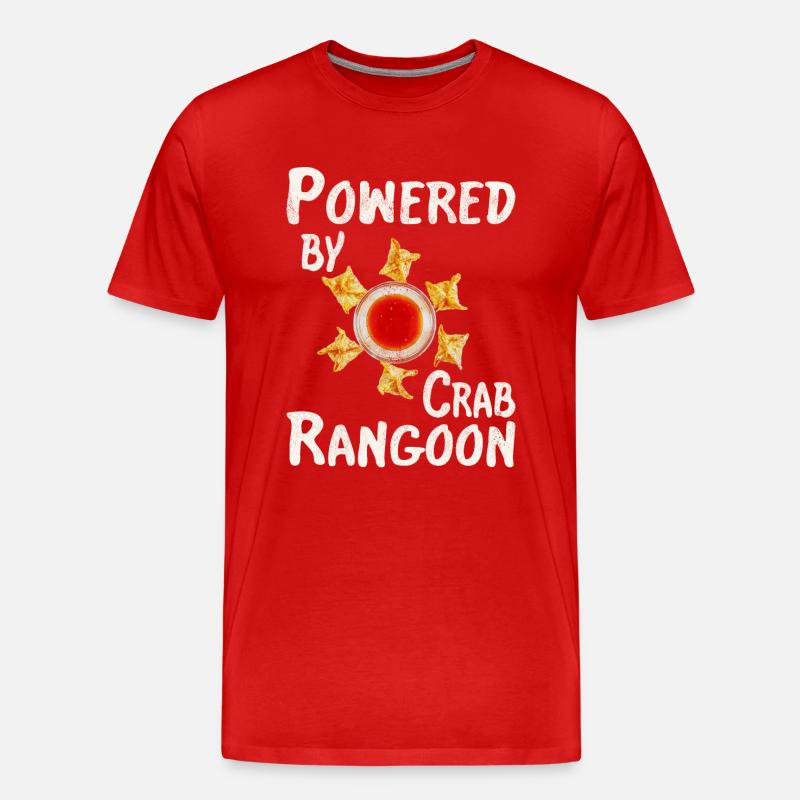 Powered by crab rangoon - Männer Premium Bio T-Shirt - Rot