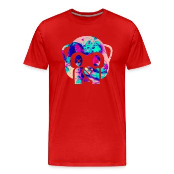 Hipster Monkey - Männer Premium Bio T-Shirt - Rot - Vorne - Damien (186cm)