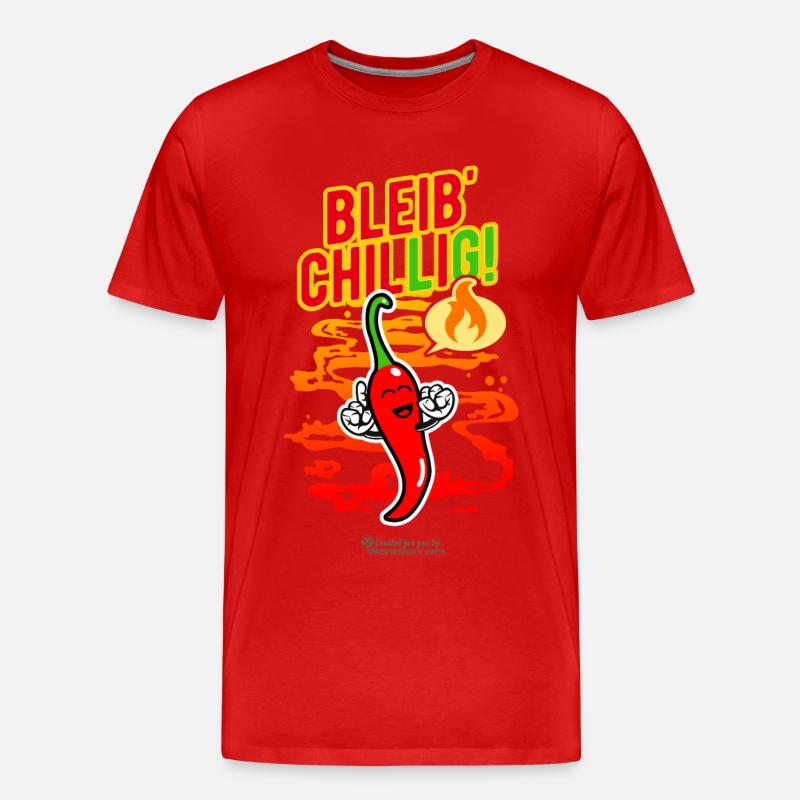 Chillige Chilischote - Männer Premium Bio T-Shirt - Rot