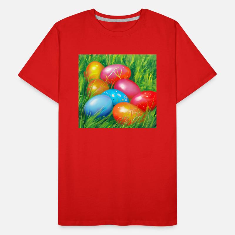 Colorful Easter eggs Men's Premium Organic T-Shirt