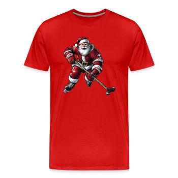 Eishockeyspieler Weihnachten - Männer Premium Bio T-Shirt - Rot - Vorne - Damien (186cm)