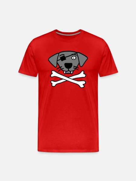 pirate_dog_042013_b_3c - Men's Premium Organic T-Shirt - red