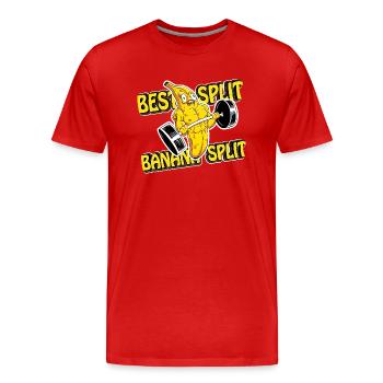 Entraînement Entraînement Banana Split Gym Cadeau - T-shirt bio Premium Homme - rouge - Devant - Damien (186cm)