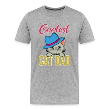 Coolest cat dad - Men's Premium Organic T-Shirt - heather grey - Front - Damien (186cm)