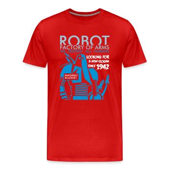robot2_3c - Männer Premium Bio T-Shirt - Rot - Vorne - Damien (186cm)