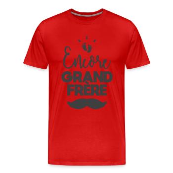 Encore grand frère - T-shirt bio Premium Homme - rouge - Devant - Damien (186cm)