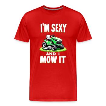 Je suis sexy et je le tonds - T-shirt bio Premium Homme - rouge - Devant - Damien (186cm)