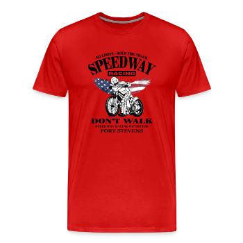 Speedway - Men's Premium Organic T-Shirt - red - Front - Damien (186cm)