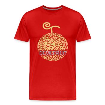 devil-fruit - T-shirt bio Premium Homme - rouge - Devant - Damien (186cm)