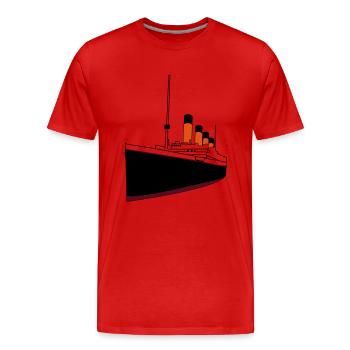 titanic_boat - T-shirt bio Premium Homme - rouge - Devant - Damien (186cm)