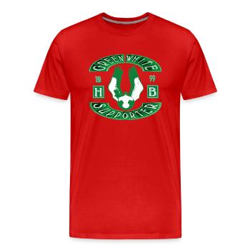 GREENWHITE SUPPORTER HB 1899 2 - Men's Premium Organic T-Shirt - red - Front - Damien (186cm)
